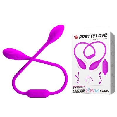 Wibrator dwustronny Dream Lover's Whip – 12 funkcji wibracji, 22 cm - 1