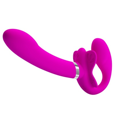 Pasek wibracyjny bez ramiączek Valerie - ok. 20 cm, 12 trybów, podwójny silnik - 1 2