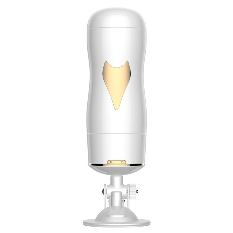 Masturbator dwustronny White - 7 funkcji wibracji, CyberSkin, przyssawka z regulacją kąta - 1