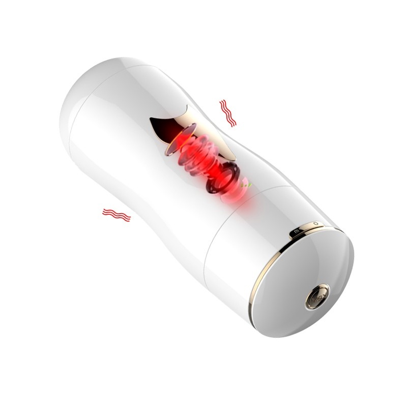 Masturbator dwustronny White - 7 funkcji wibracji, CyberSkin, przyssawka z regulacją kąta - 2
