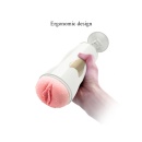 Masturbator dwustronny White - 7 funkcji wibracji, CyberSkin, przyssawka z regulacją kąta - 4