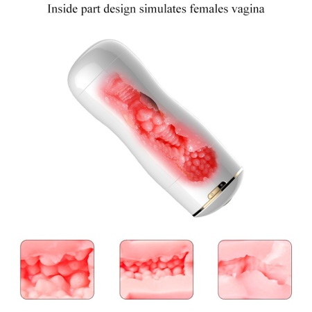 Masturbator dwustronny White - 7 funkcji wibracji, CyberSkin, przyssawka z regulacją kąta - 5