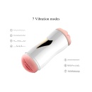 Masturbator dwustronny White - 7 funkcji wibracji, CyberSkin, przyssawka z regulacją kąta - 7