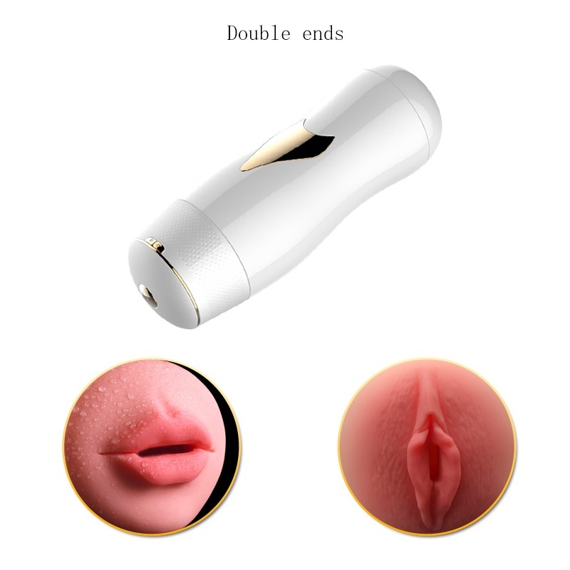 Masturbator dwustronny White - 7 funkcji wibracji, CyberSkin, przyssawka z regulacją kąta - 11