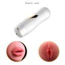 Masturbator dwustronny White - 7 funkcji wibracji, CyberSkin, przyssawka z regulacją kąta - 11