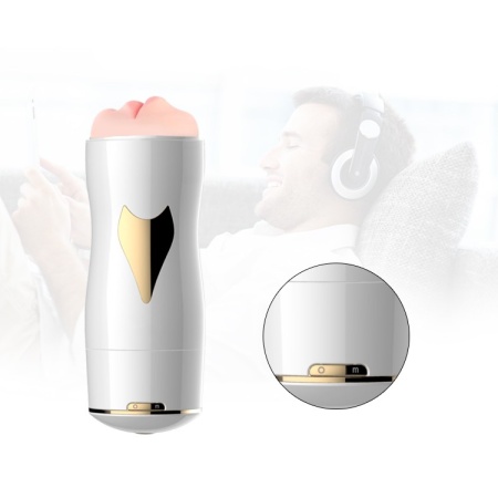 Masturbator dwustronny White - 7 funkcji wibracji, CyberSkin, przyssawka z regulacją kąta - 12
