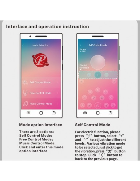 PRETTY LOVE -HECTOR, 12 vibration functions 5 electric shock functions Mobile APP remote control 