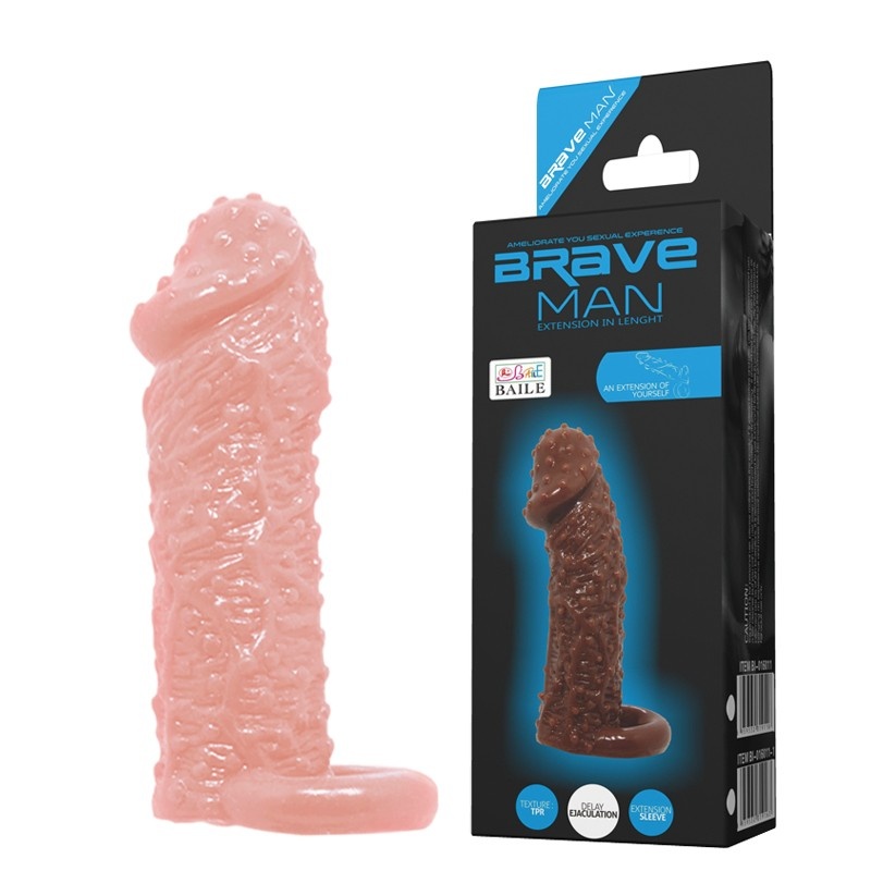 Przedłużacz penisa Brave Man z elastyczną pętlą, 13 cm - 1