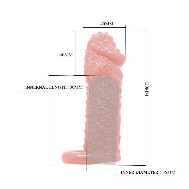 Przedłużacz penisa Brave Man z elastyczną pętlą, 13 cm - 5