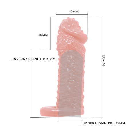 Przedłużacz penisa Brave Man z elastyczną pętlą, 13 cm - 5