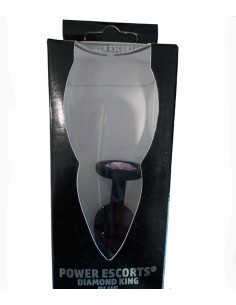 Plug-Diamond King Butt Plug - Silicone Black Medium Pink