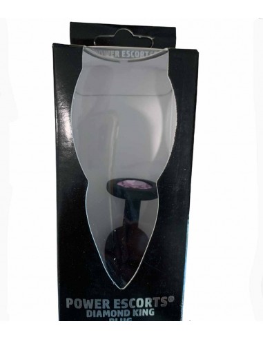 Plug-Diamond King Butt Plug - Silicone Black Medium Pink