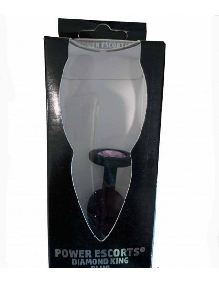 Plug-Diamond King Butt Plug - Silicone Black Medium Pink