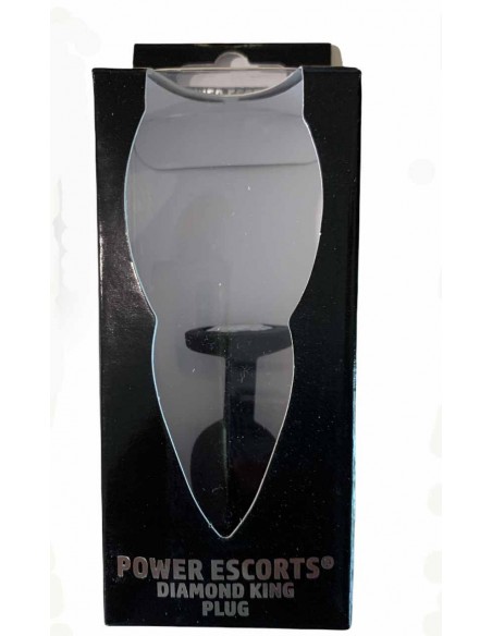 Plug-Diamond King Butt Plug - Silicone Black Small Clear