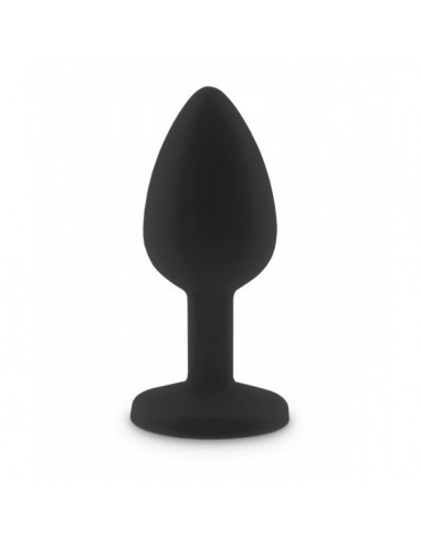 Plug-Diamond King Butt Plug - Silicone Black Small Clear