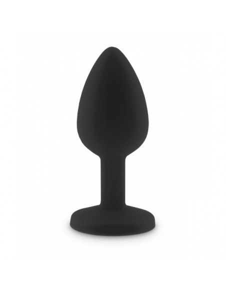Plug-Diamond King Butt Plug - Silicone Black Small Clear
