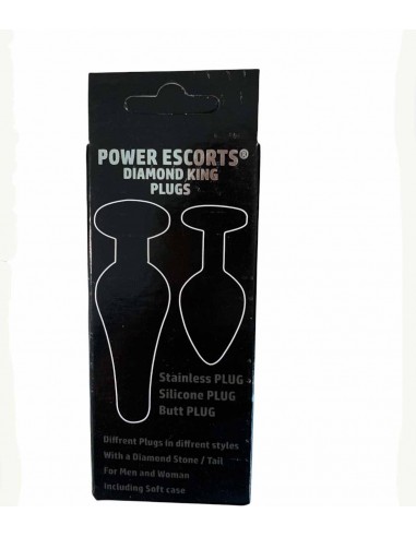 Plug-Diamond King Butt Plug - Silicone Black Small Clear