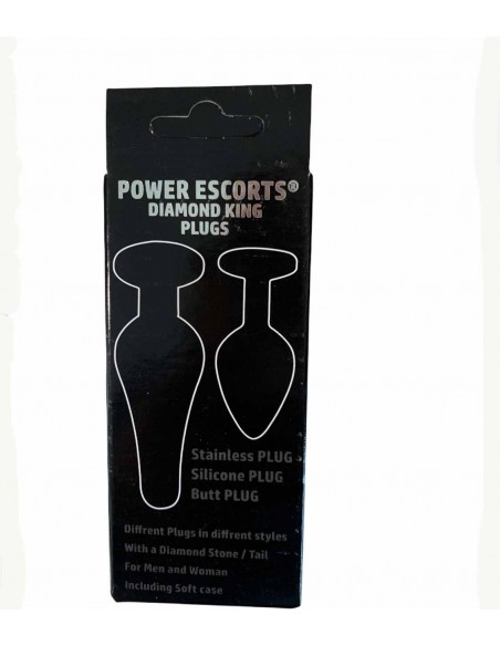 Plug-Diamond King Butt King - Silicone Black Medium Clear