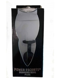 Plug-Diamond King Butt Plug - Silicone Black Large Clear