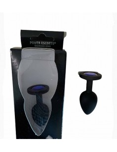 Plug-Diamond King Butt Plug - Silicone Black Large Dark Blue 2