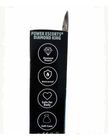 Plug-Diamond King Butt Plug - Silicone Black Large Dark Blue