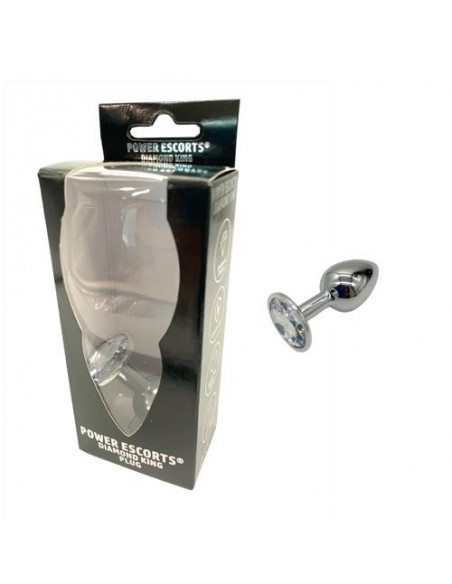 Plug-Diamond King Butt Plug - Metal Small Clear