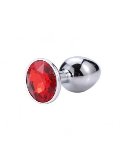 Plug-Diamond King Butt Plug - Metal Small Red 2
