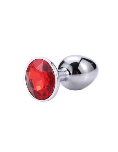 Plug-Diamond King Butt Plug - Metal Small Red