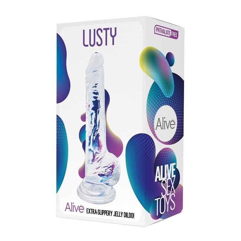 Dildo AL.Lusty Jelly Clear – przezroczysty, elastyczny, z przyssawką, 18 cm, Ø 3,2 cm - 2