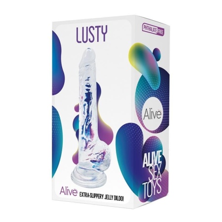 Dildo AL.Lusty Jelly Clear – przezroczysty, elastyczny, z przyssawką, 18 cm, Ø 3,2 cm - 2