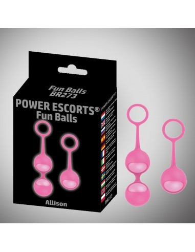 Kulki-Funballs Allison-Duo Kegel Balls Slicone Pink