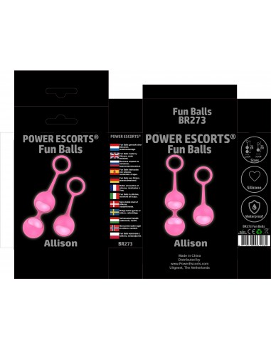 Kulki-Funballs Allison-Duo Kegel Balls Slicone Pink