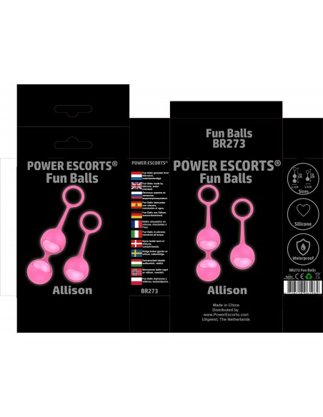 Kulki-Funballs Allison-Duo Kegel Balls Slicone Pink