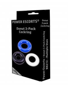Ring-Donut Cockring 3 Pack-3 colors blue/clear/black