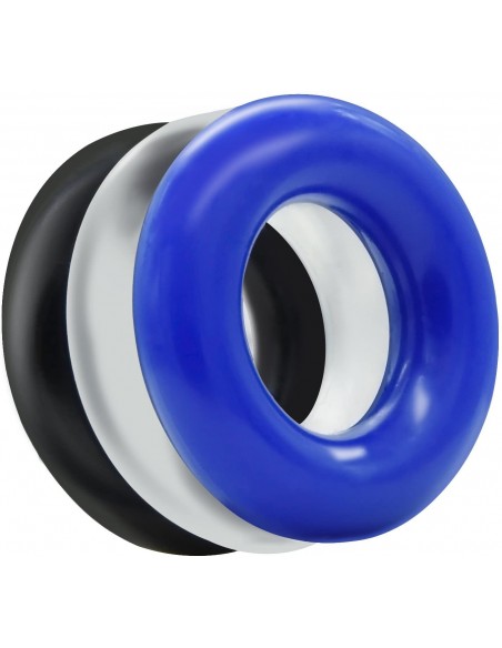 Ring-Donut Cockring 3 Pack-3 colors blue/clear/black