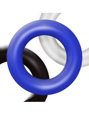 Ring-Donut Cockring 3 Pack-3 colors blue/clear/black