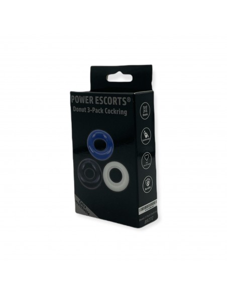 Ring-Donut Cockring 3 Pack-3 colors blue/clear/black
