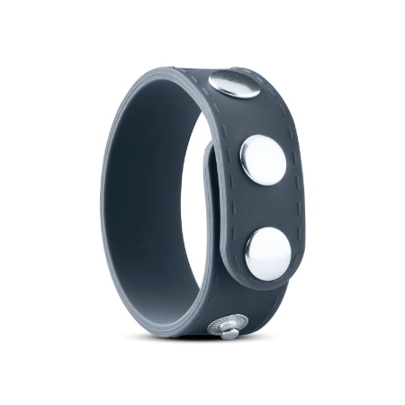 Regulowany pierścień na penisa Cock Strap L - silikon, metalowe napy, średnica 3-6 cm - 1