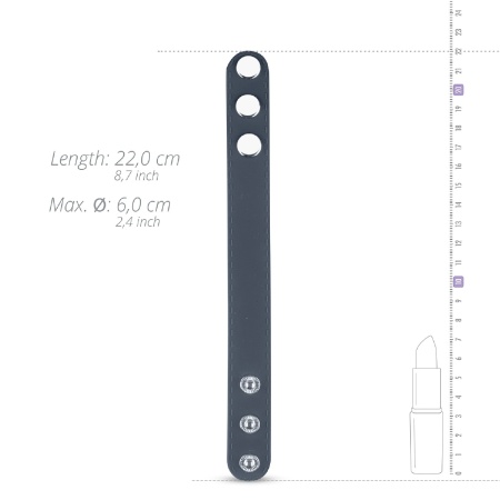 Regulowany pierścień na penisa Cock Strap L - silikon, metalowe napy, średnica 3-6 cm - 4