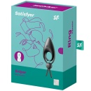 Wibrujący pierścień na penisa Satisfyer Sniper Black - regulowany, dwupętlowy, silikon medyczny, IPX7, 14,2 cm - 1