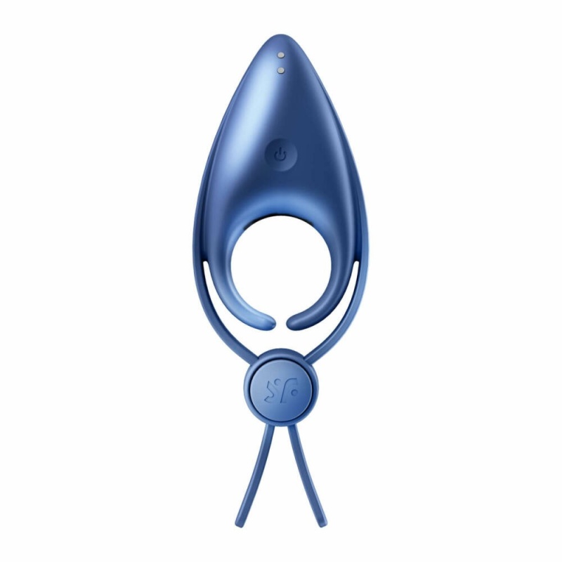 Wibrujący pierścień erekcyjny Sniper (Blue) z regulowaną pętelką i stymulatorem łechtaczki, 14,2 cm - 4