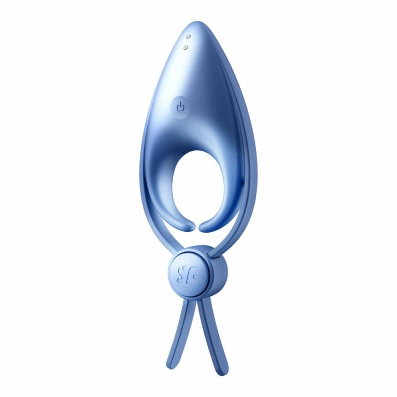 Wibrujący pierścień erekcyjny Sniper (Blue) z regulowaną pętelką i stymulatorem łechtaczki, 14,2 cm - 8