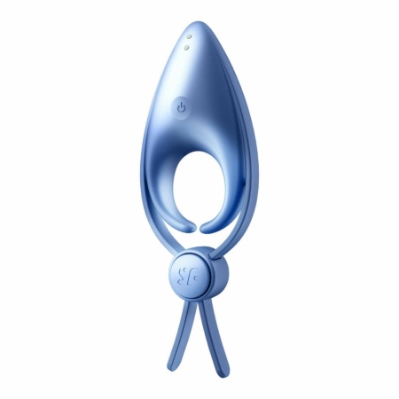 Wibrujący pierścień erekcyjny Sniper (Blue) z regulowaną pętelką i stymulatorem łechtaczki, 14,2 cm - 8