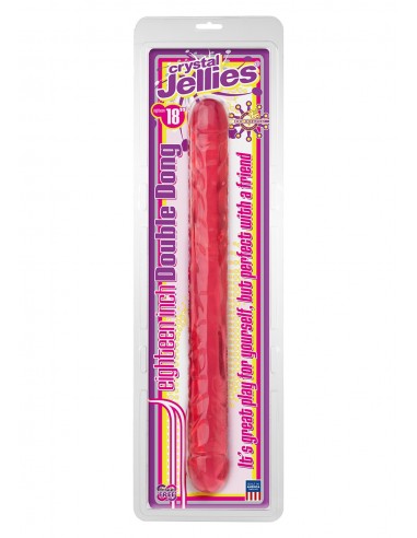 Dildo-CRYSTAL JELLIE 18"""" DBLE DONG PINK