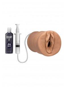 Masturbator-SQUIRTING PUSSY TAN STROKER FLESH