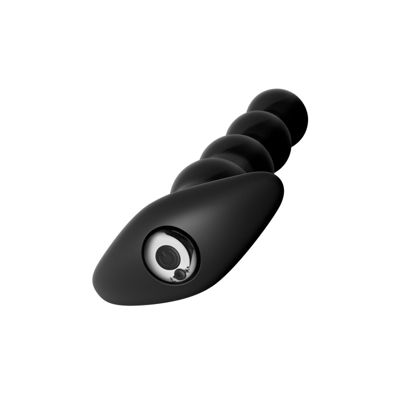 Wibrujące kulki analne Rechargeable Anal Beads Black - silikon, trzy segmenty, ładowane przez USB, 17 cm - 3