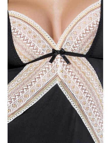 Bielizna-CONNIE CHEMISE black L/XL - Casmir