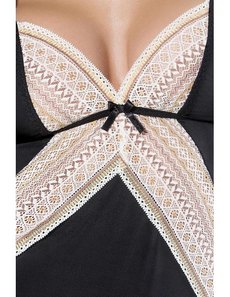 Bielizna-CONNIE CHEMISE black L/XL - Casmir