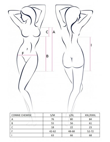 Bielizna-CONNIE CHEMISE black L/XL - Casmir