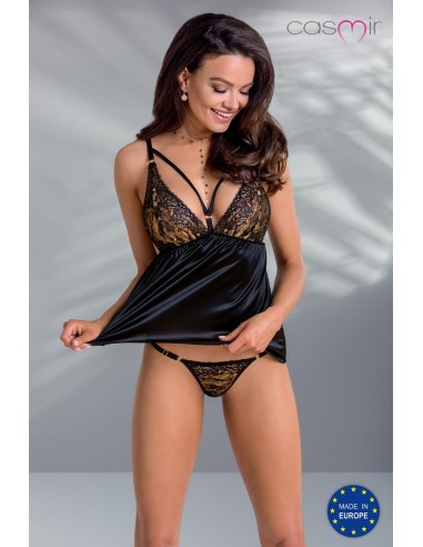 Bielizna-DIVINE CHEMISE black S/M - Casmir